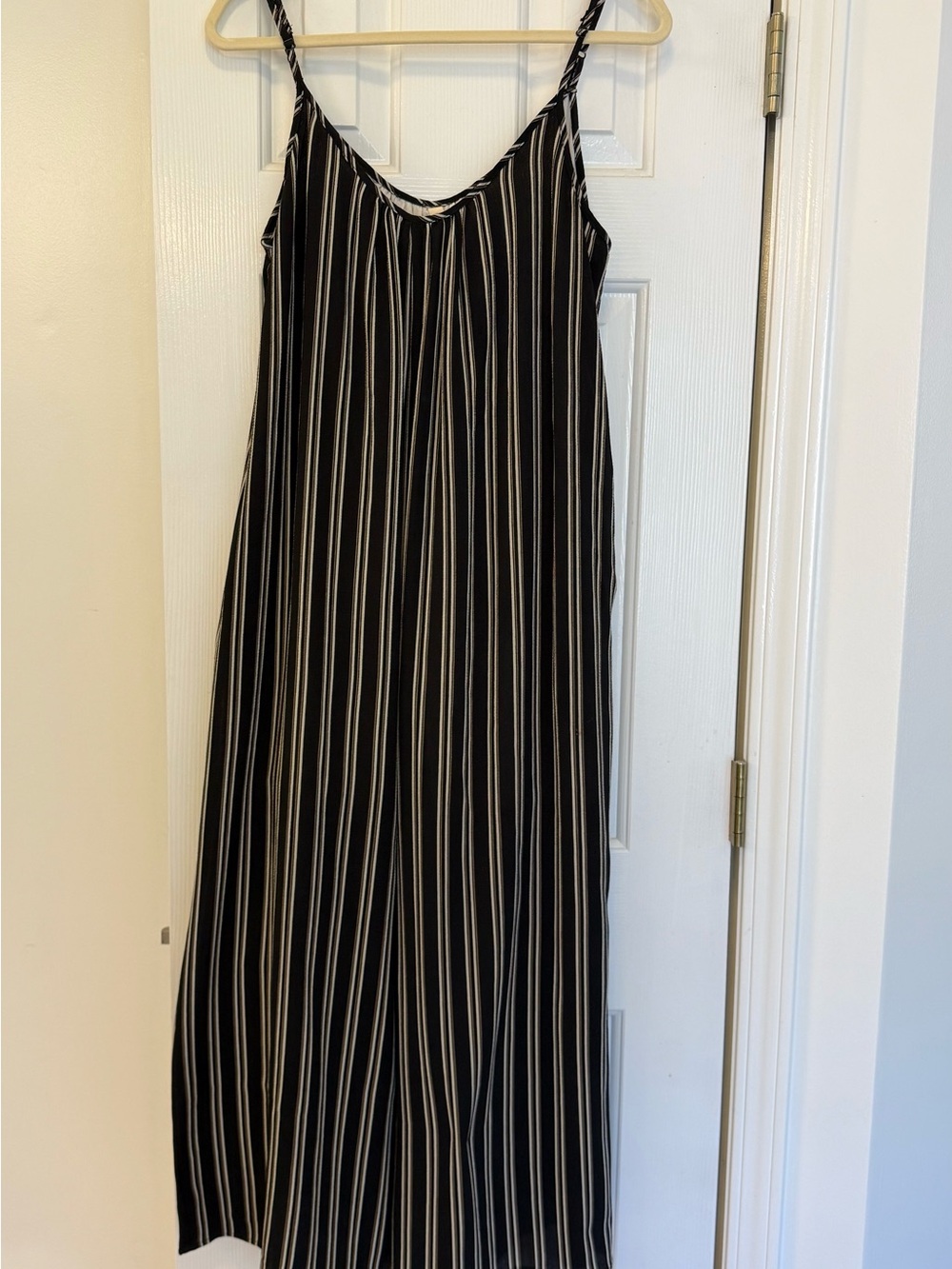 Wishlist Black, Brown and White Vertical Stripe Wide Leg Jumpsuit